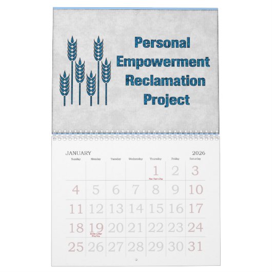 Calendrier Mural 12 mois de puissance de femme (Jan 2026)