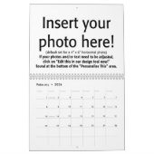 Calendrier Mural 14 Photo avec couverture complète - Personnalisée (Feb 2026)