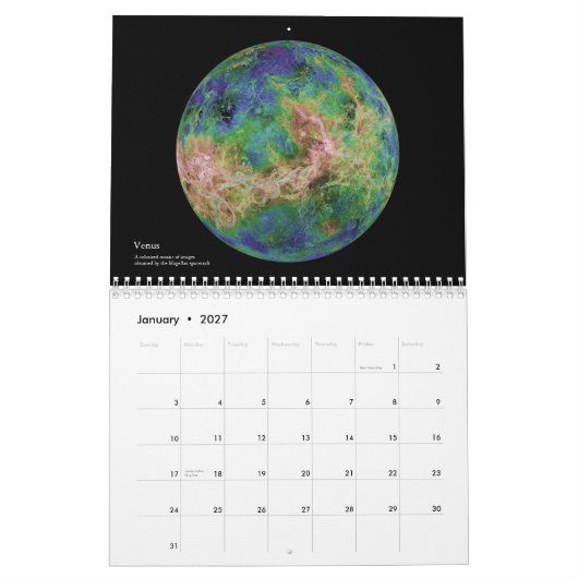 Calendrier mural 2012 du "Système solaire" (Jan 2027)