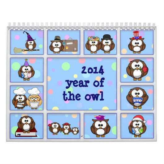 Calendrier Mural 2014 année du hibou (Protection)