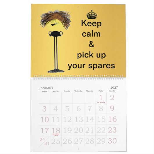 Calendrier Mural 2015 ou choisissent le bowling grincheux de date (Jan 2027)