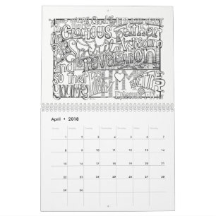 Calendrier Mural 2018 écritures saintes de coloration de CALENDRIE