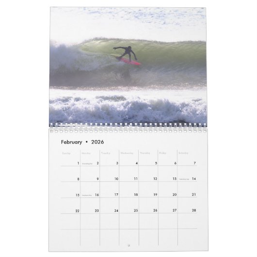 Calendrier mural 2025 (Feb 2026)