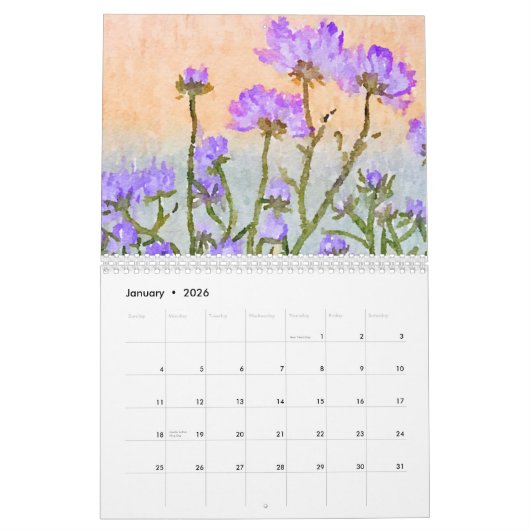 Calendrier mural 2025 (Jan 2026)