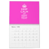 Calendrier Mural 2025 Monthly Rose KEEP CALM ET votre texte (Feb 2026)