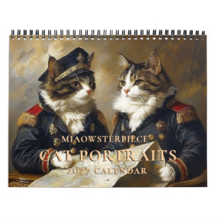 Calendrier Mural 2026 Chats en Costume Historique