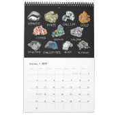 Calendrier mural 2026 de cristaux de gemmes et de (Jan 2027)
