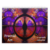 Calendrier Mural 2026 Fractal Art Abstrait Psychédélique (Protection)