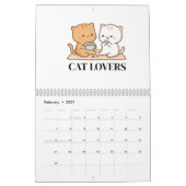 Calendrier Mural 2027 Amoureux de Chats Mignons (Feb 2027)