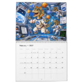 Calendrier mural 2027 de l'astronaute dinosaure dr (Feb 2027)