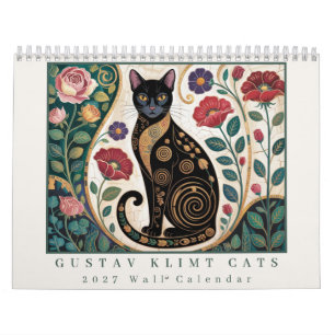 Calendrier mural 2027 des chats de Gustav Klimt –