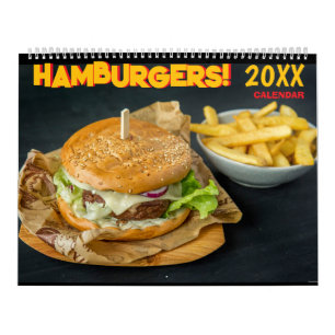 Calendrier mural 2027 Hamburger Nourriture