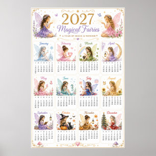 Calendrier mural 2027 Magical Fairies Poster 