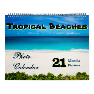 Calendrier Mural 21 mois/calendrier tropical plage de photos