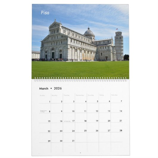 Calendrier Mural 24 mois en Toscane (Mar 2026)
