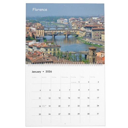 Calendrier Mural 24 mois en Toscane (Jan 2026)