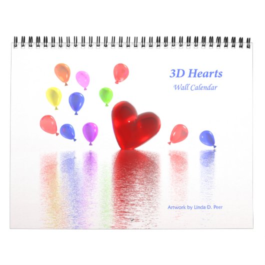 Calendrier mural 3D coeurs (Protection)