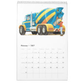 Calendrier Mural 4ème camion de construction d'anniversaire de (Feb 2027)