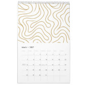 Calendrier mural abstrait moderne noir or 2027 (Mar 2027)