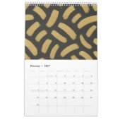 Calendrier mural abstrait moderne noir or 2027 (Feb 2027)
