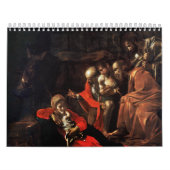 Calendrier Mural Adoration des bergers par Caravaggio (1609) (Protection)