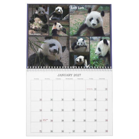 Calendrier Mural Aimez ces pandas ! 2011 (Jan 2027)