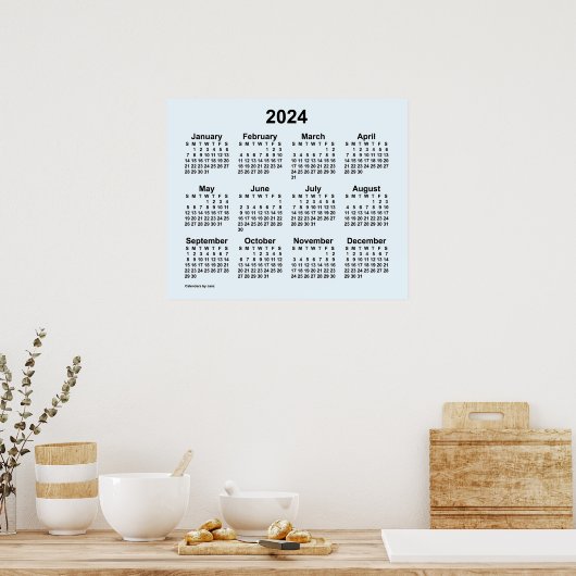 Calendrier mural Alice Blue 2024 de Janz Poster (Cuisine)