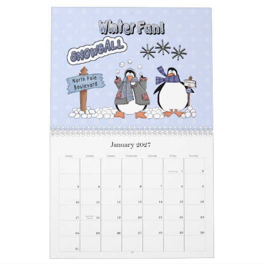 Calendrier Mural Amis de neige 2011 (Jan 2027)