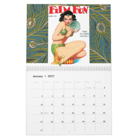 Calendrier Mural AMUSEMENT FILM vintage (Jan 2027)
