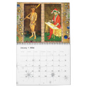 CALENDRIER MURAL ANCIENNE RENAISSANCE TAROTS PARCHEMENT FLORAL 2016 (Jan 2026)