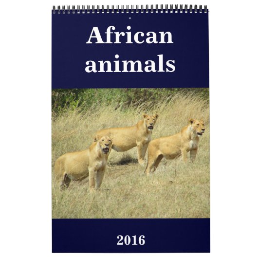 Calendrier Mural animaux 2016 de l'Afrique (Protection)