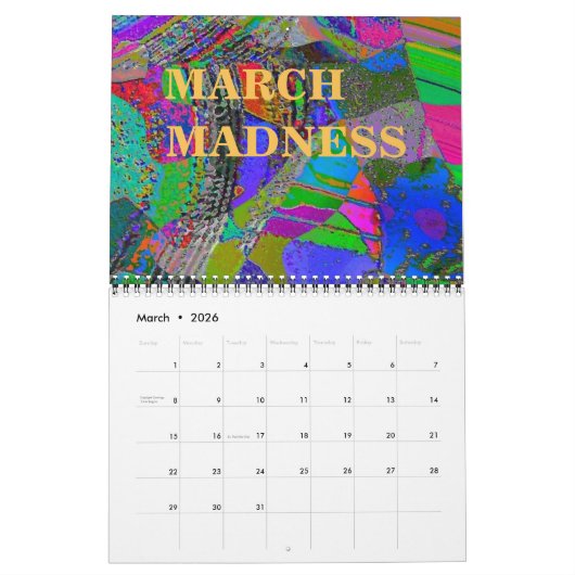 Calendrier mural "Année 2026" (Mar 2026)