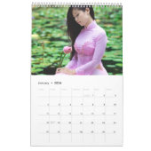 Calendrier Mural Ao Dai Vietnam (Jan 2026)