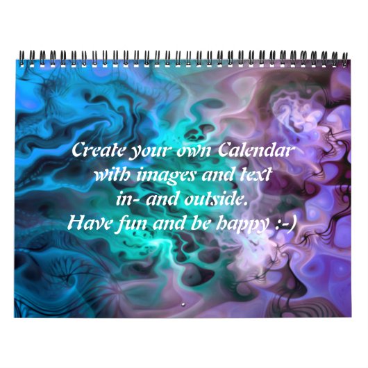 Calendrier Mural Apophyse Abstraite Fractal I + vos textes et image (Protection)