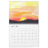 Calendrier mural aquarelle 2025 (Mar 2027)