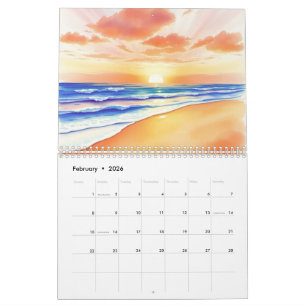 Calendrier mural aquarelle 2025