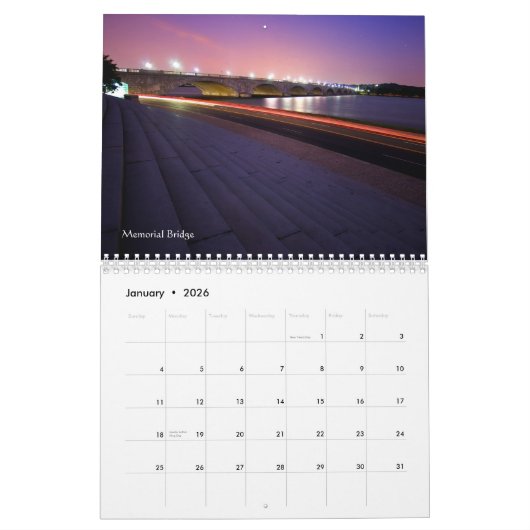 Calendrier Mural Architecture de Washington DC (Jan 2026)