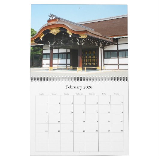 Calendrier Mural architecture japonaise 2025 (Feb 2026)