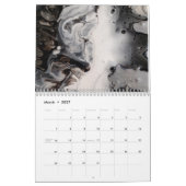 Calendrier Mural Art abstrait fluide noir et blanc (Mar 2027)