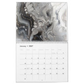 Calendrier Mural Art abstrait fluide noir et blanc (Jan 2027)