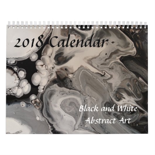 Calendrier Mural Art Abstrait noir et blanc (Protection)