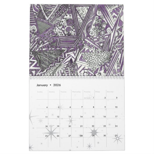 Calendrier Mural Art Calenar de vague d'amour (Jan 2026)