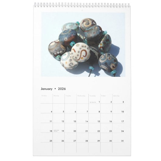 Calendrier Mural Art de perle en verre par MELiSSA Vess (Jan 2026)