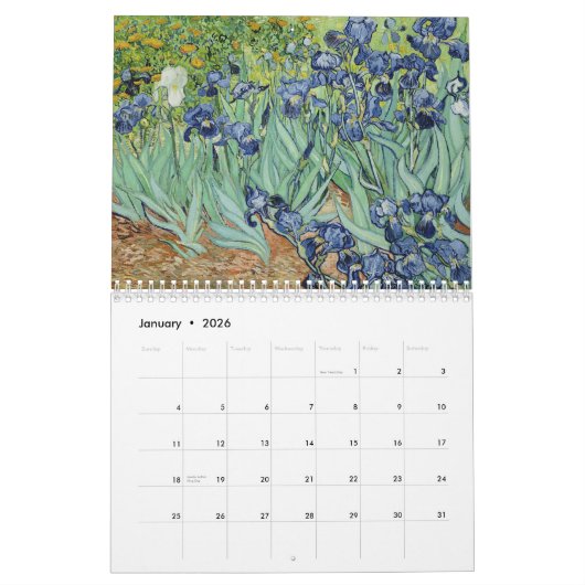 Calendrier Mural Art de Van Gogh (Jan 2026)