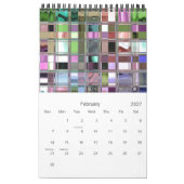 Calendrier Mural Art Mosaïque coloré personnalisable (Feb 2027)