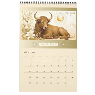 Calendrier mural Art Nouveau signes du zodiaque 20