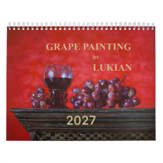 Calendrier mural artistique 2027 Raisin & Vin Natu