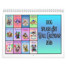 Calendrier mural artistique éclaboussé de couleurs