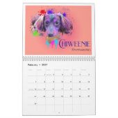 Calendrier mural artistique éclaboussé de couleurs (Feb 2027)