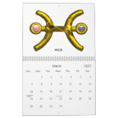 Calendrier Mural ASTRAL LABYRINTH GOLD ZODIAC CHART Astrologie (Mar 2027)